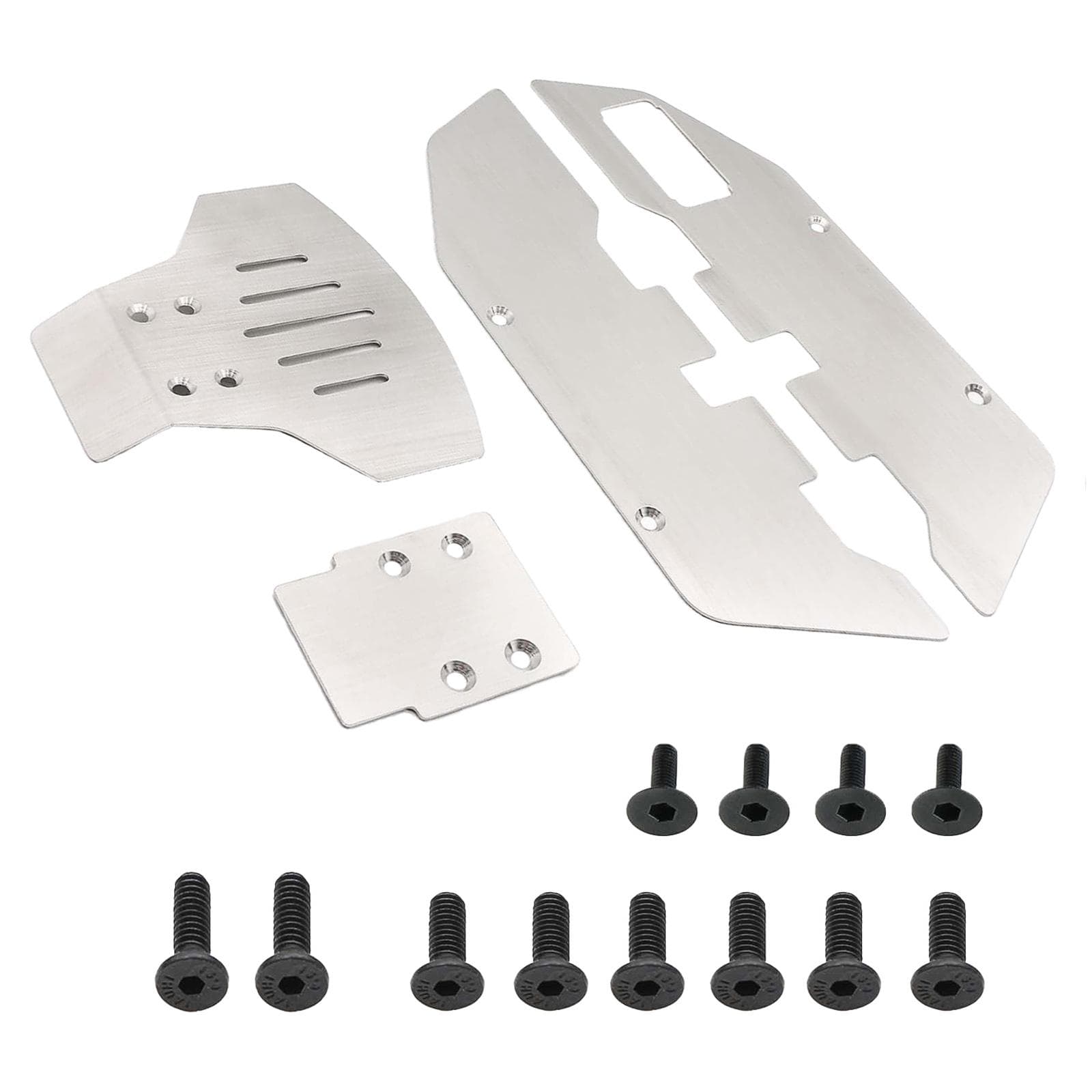 Stainless Steel Front and Rear Chassis Armor Protector Replacement for Traxxas Slash 2WD 1/10 silver