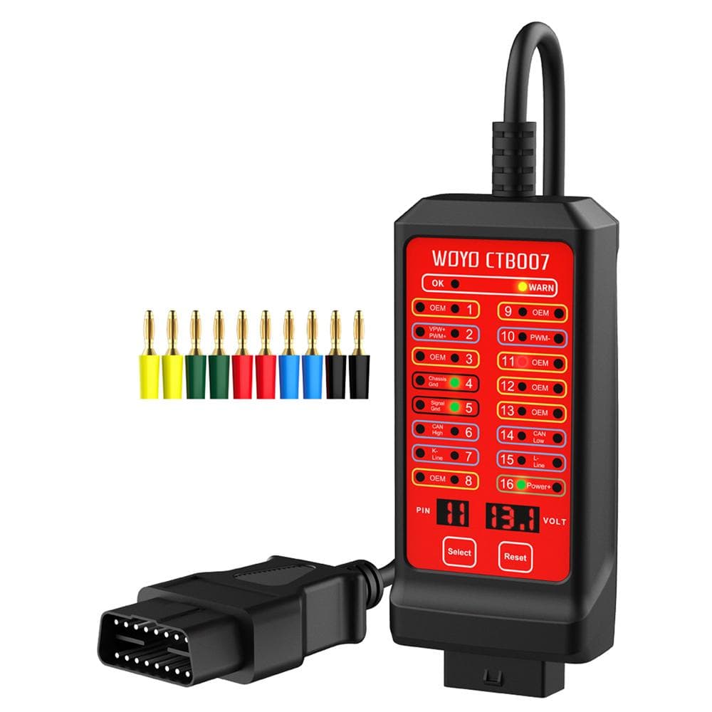 WOYO 12 V 24 V Portable CAN Tester 16 Pin Break Out Box Detection CAN Bus Circuit Tester Vehicle multicolour
