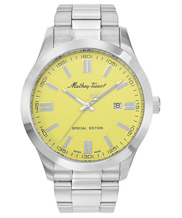 Mathey-Tissot Mathy I Jumbo Special Edition Stainless Steel Yellow Dial Quartz H455J Men's Watch yellow