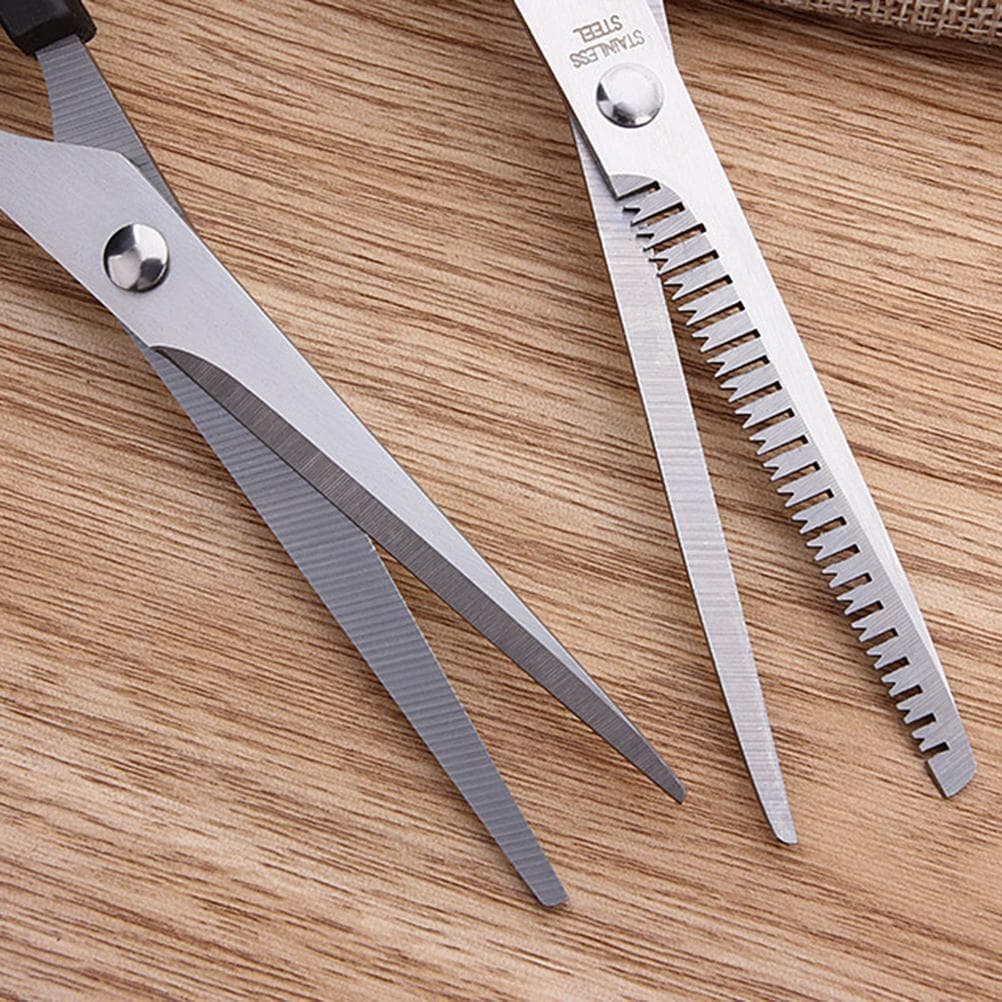 3Pcs Hair Scissors Cutting Shears Salon Professional Barber Hair Cutting Thinning Hairdressing Set black