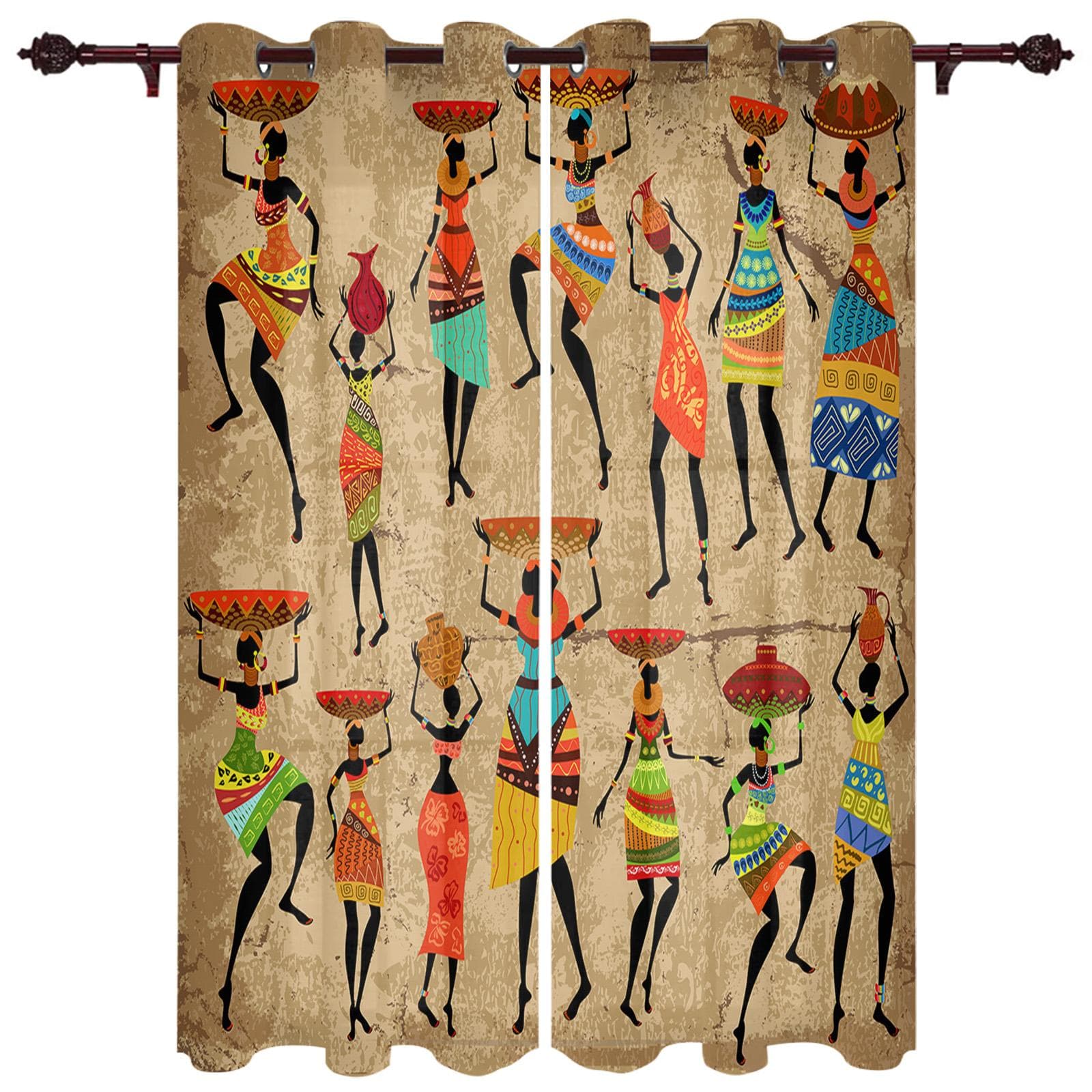 Modern Window Curtains African Style Luxury Fashion Curtains for Living Room Bedroom Kitchen Drapes 135W x 230H(cm) x1