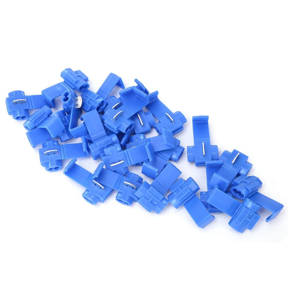25Pcs Blue Solderless Quick Splice Snap Wire Connector 0.752.5mmAWG 14 to 18