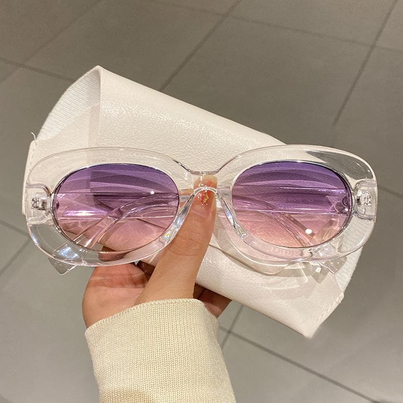 Colorful Oval Sunglasses Fashion Outdoor Sun Glasses Trendy Street Photography Glasses Stylish UV Protection