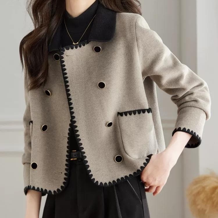 Jacket Women's Short Autumn and Winter New Small Temperament Suit Knitted Coat One size