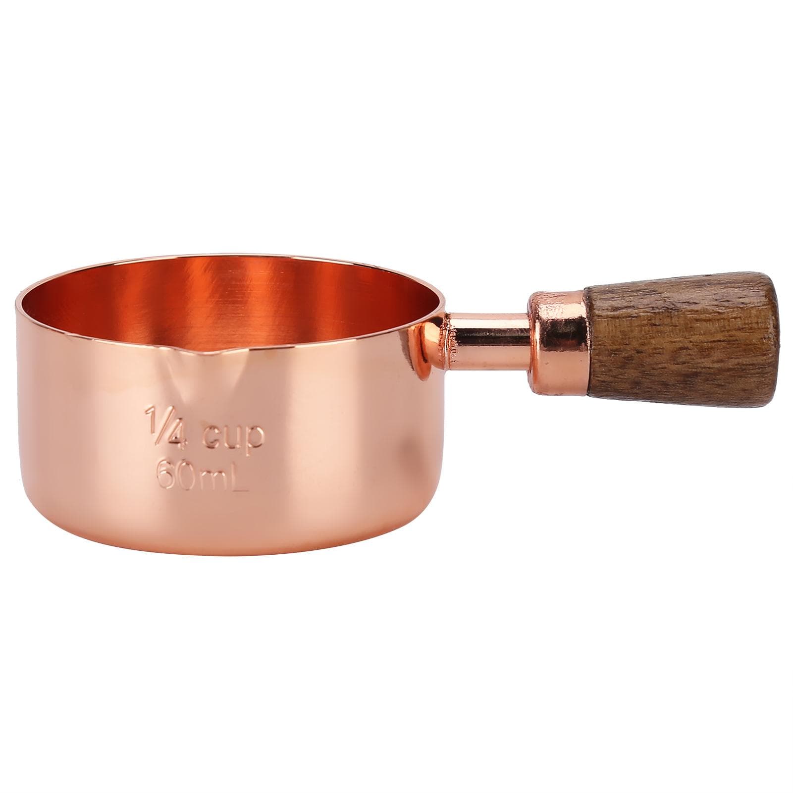 Sauce Pan Wooden Handle Rose Gold Stainless Steel Sauce Pot for Cooking Kitchen Ware1/4cup