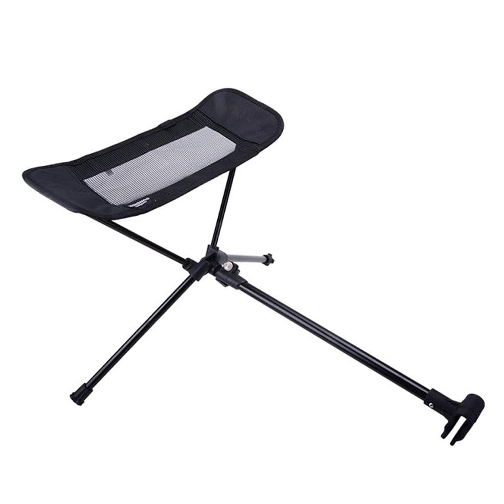 Folding Moon Chair Aluminum Alloy Foot Rest Stool Portable Outdoor Chair Extendable Footrest Tool black