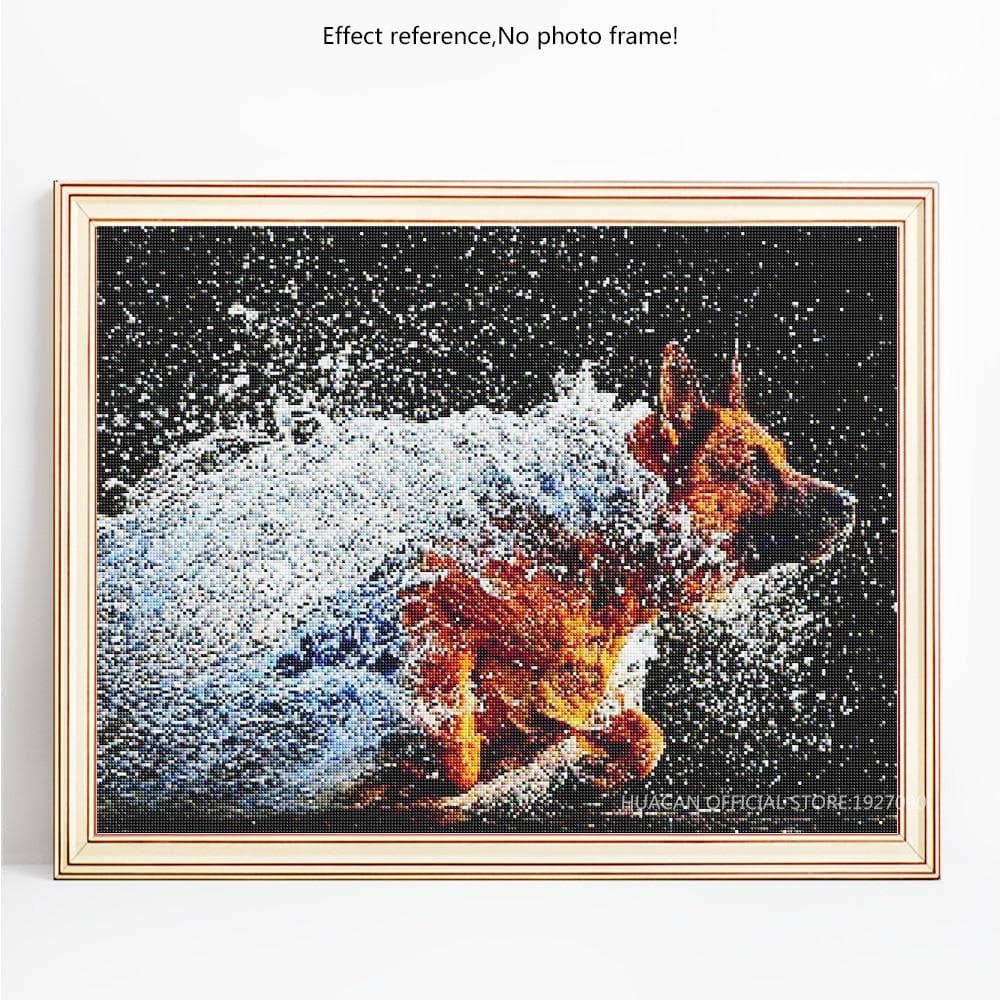 Diamond Embroidery Animal Full Round Diamond Painting Dog Mosaic Picture 20X30CM