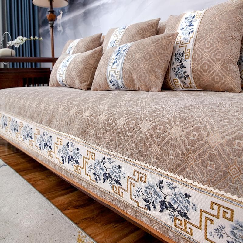 Chinese Style Sofa Covers Luxury Solid Chenille Anti-slip Couch Cushion for Living Room Sofas Universal Armchair Slipcover Towel 70x70cm 1pcs