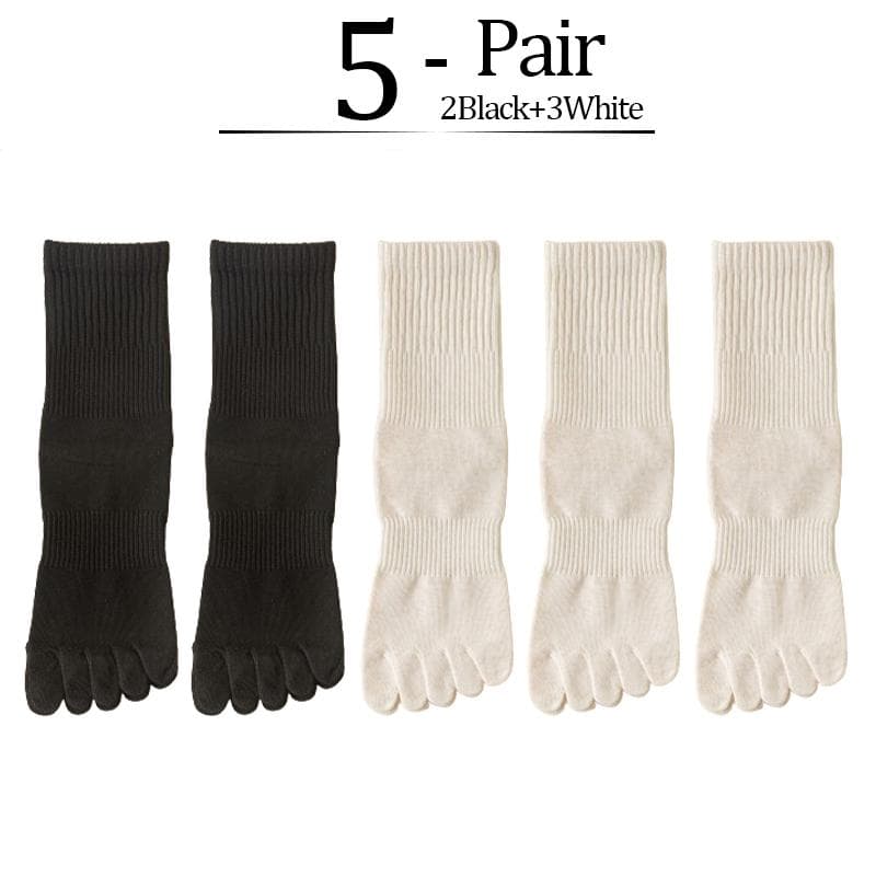 5 Pairs/lot Women Five Fingers Socks 100% Cotton Solid Colour Ladies Split Toe Sports Socks Spring Autumn Harajuku Toe Socks EU35-42
