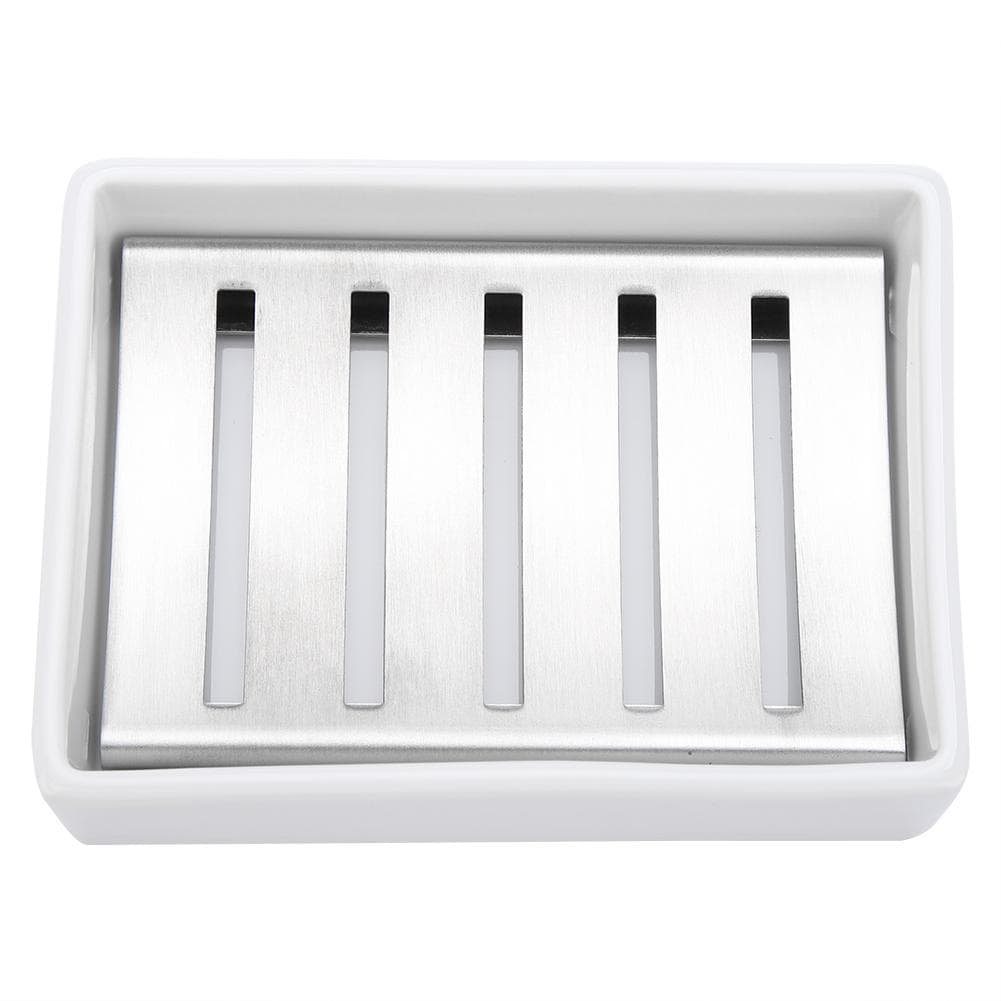 304 Stainless Steel Soap Case Holder Ceramic Soap Container for Bathroom Kitchen Use