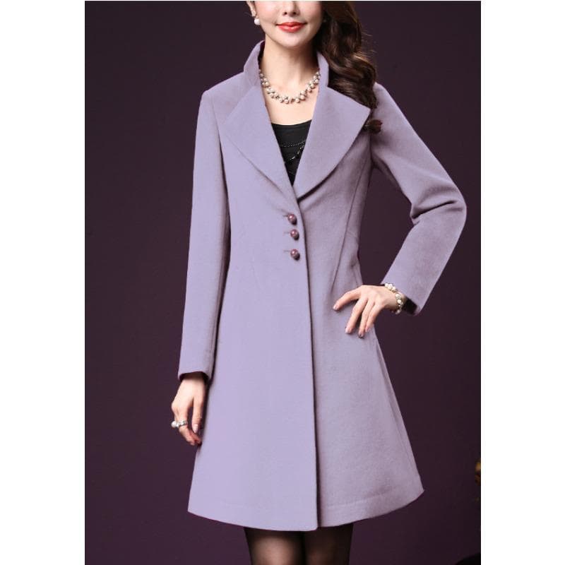 Thickened Woolen Women's Coat Medium and Long Woolen Coat XL