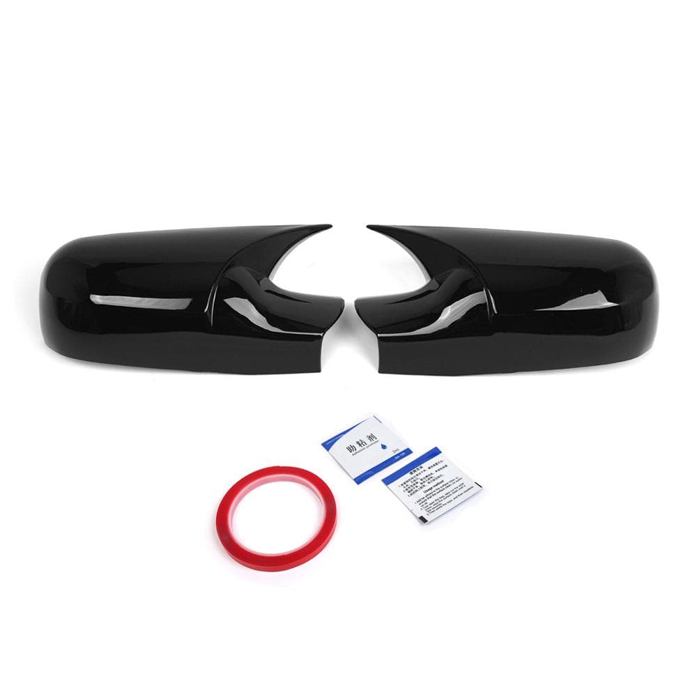 2pcs Side Mirror Cover Door Wing Mirror Cover Cap Replacement for RENAULT MEGANE II 2002.11 black