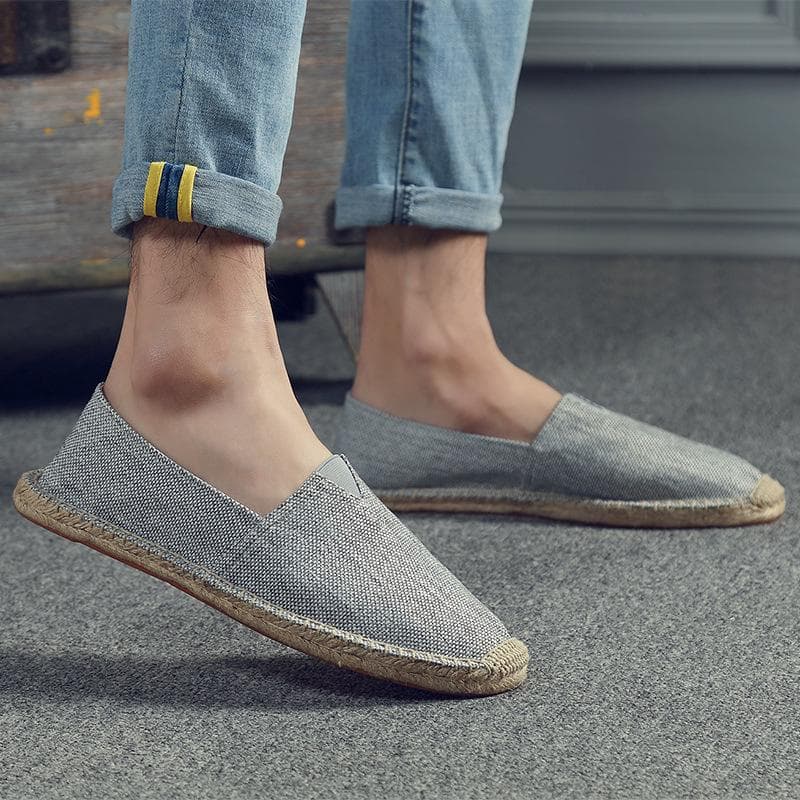 Retro Low-Top Espadrilles: Breathable, Sweat-Absorbing, Classic Loafers (Not Washable) 39 gray
