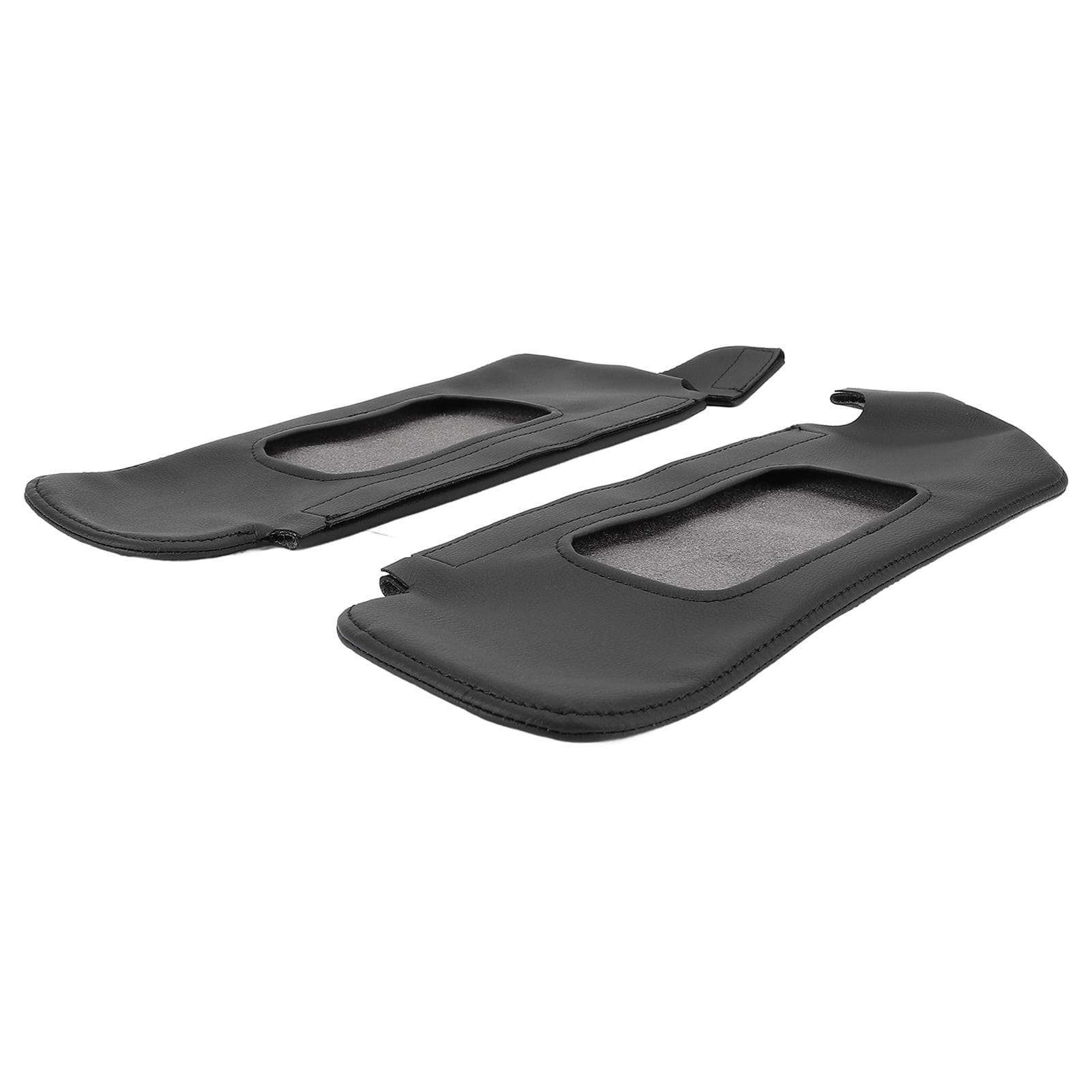 2Pcs Sun Visor Protector Cover PU Leather Stylish Look Scratch Resistant Sun Visor Replacement black