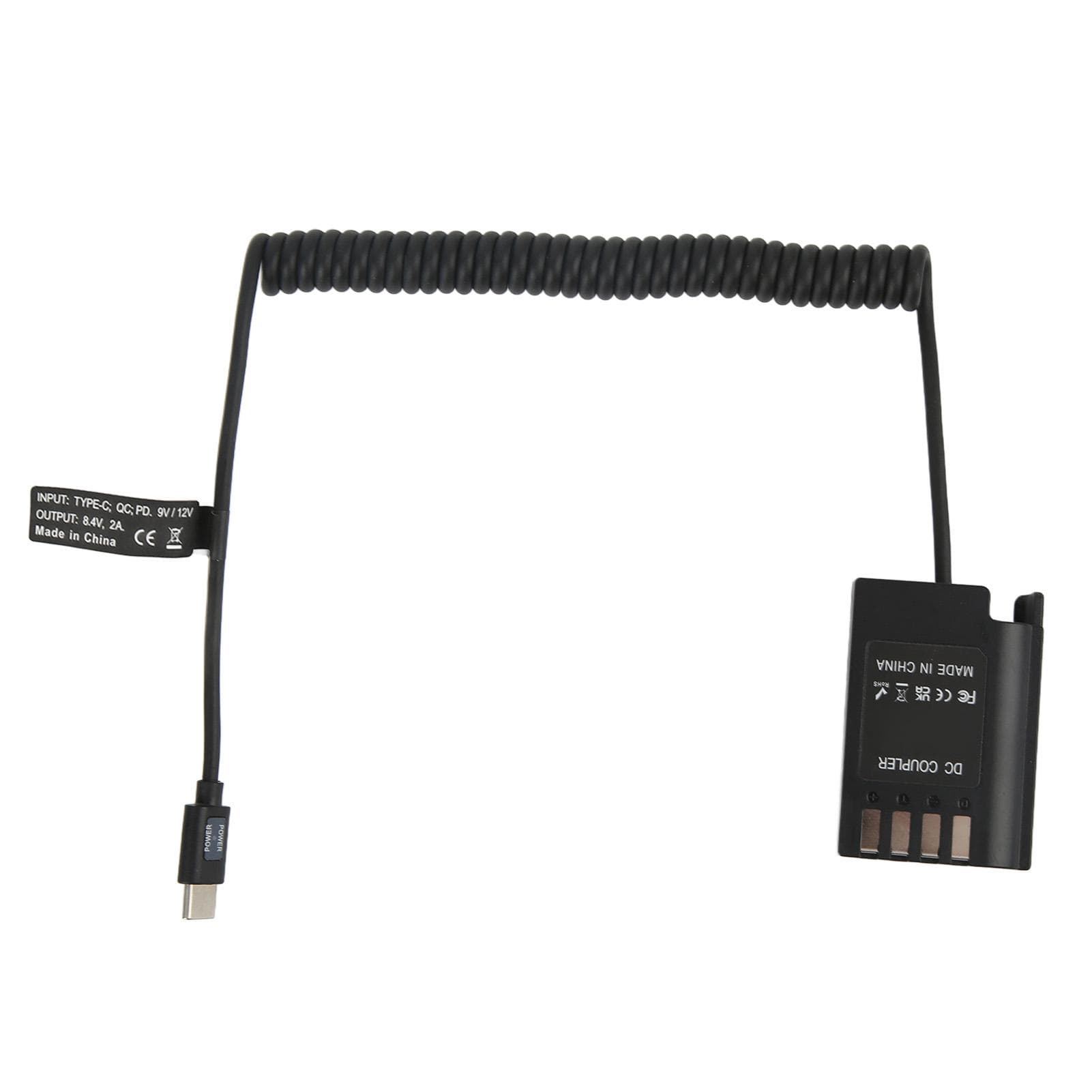 DMW DCC17 DC Coupler Type C to DMW BLK22 Dummy Battery Power Adapter Supports QC PD for Lumix S5