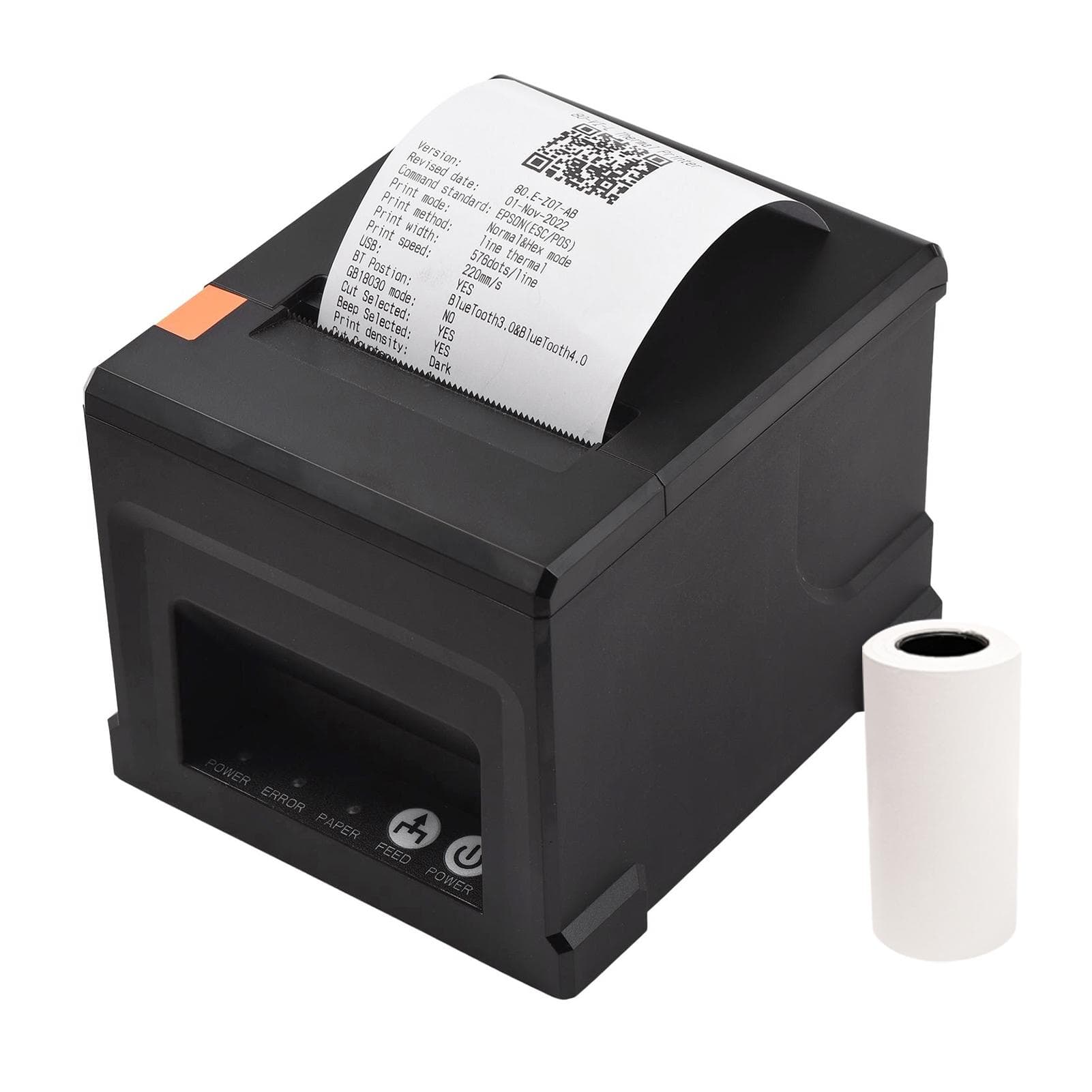 80mm USB+LAN Receipt Printer POS Printer with Auto Cutter Desktop Direct Thermal Printing US-1