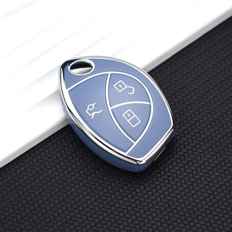 2/3 Buttons Soft TPU Car Key Cover Case Shell Fob Holder Protector For Toyota Malaysia Truguard VG Alarm Cobra Accessories 3 button key cover grey