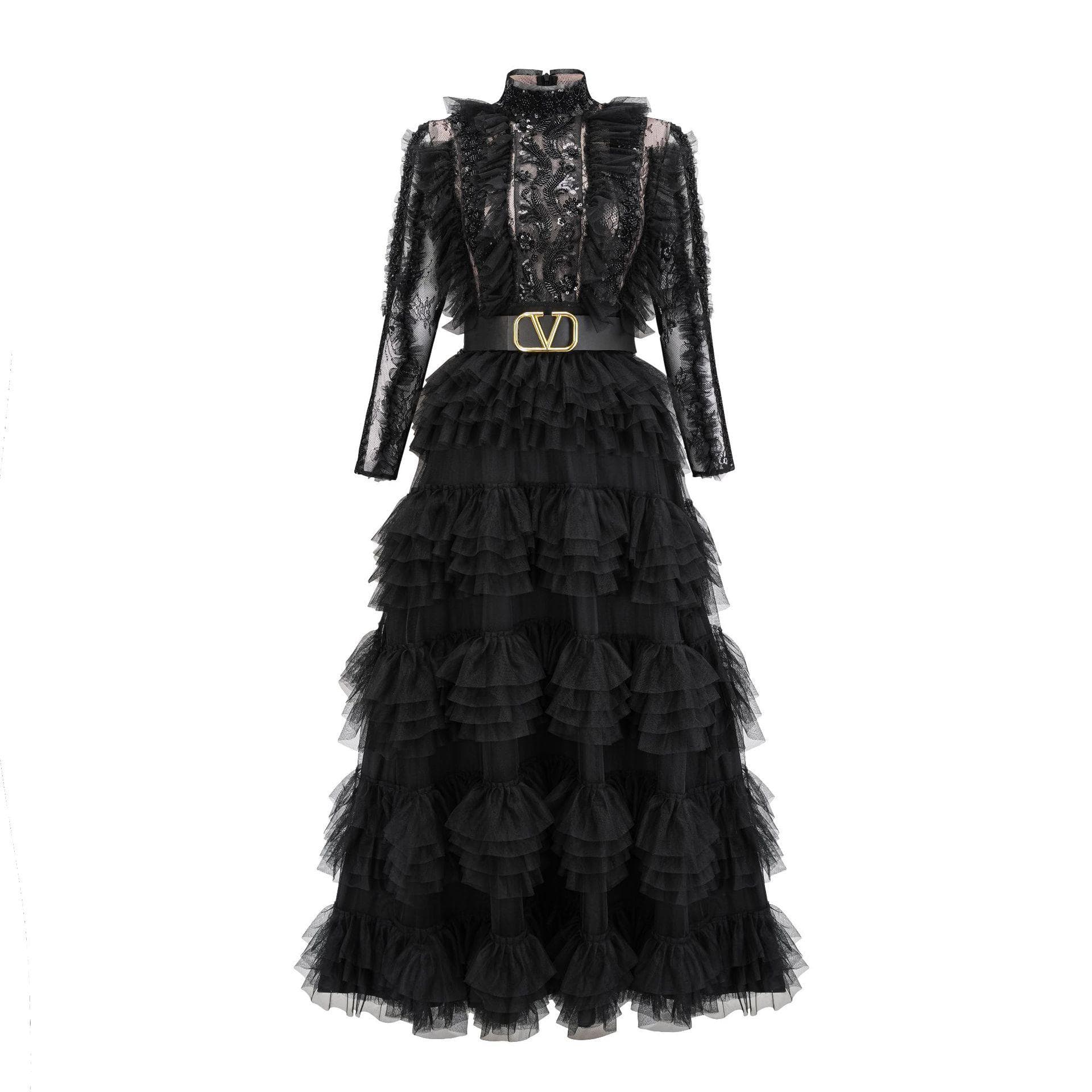 Dresses Banquet Women's Temperament Evening Dresses Niche High-end Temperament Host Dresses S black