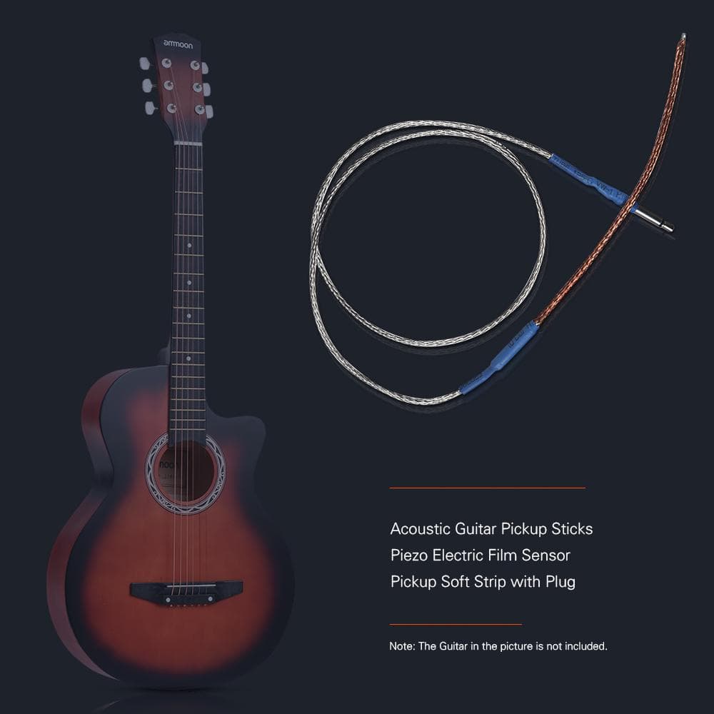 Piezo Electric Film Sensor Folk Acoustic Guitar Pickup Sticks Soft Strip silver