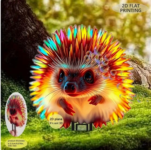 1PC Luminous Hedgehog Garden Floor Plug - UV Activated Neon Color, No Power Required, Lightweight Outdoor/Interior Decoration 1pcs yellow