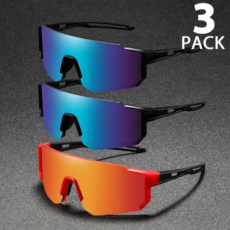 1/3-piece Set Trendy Cycling Glasses UV Protection for Men Women Outdoor Sports