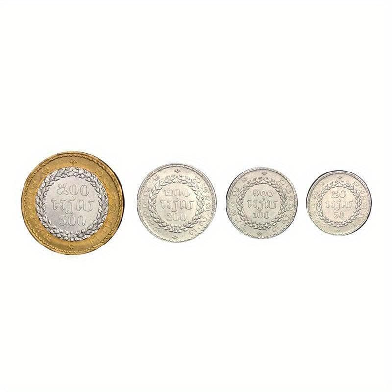 4PCS/set Asia Cambodian Two-color Uncirculated Coins Foreign Coins Collection Gifts 4pcs