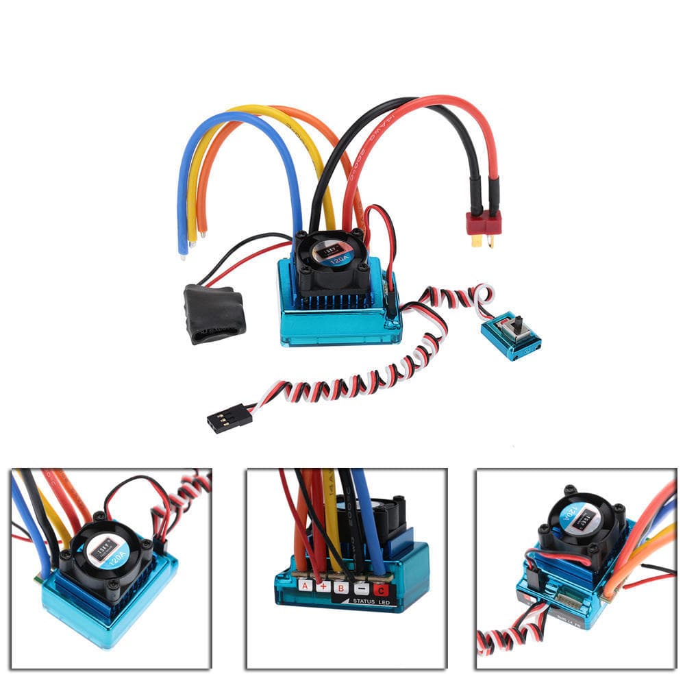 120A Sensored Brushless Speed Controller ESC for 1/8 1/10 1/12 Car Crawler