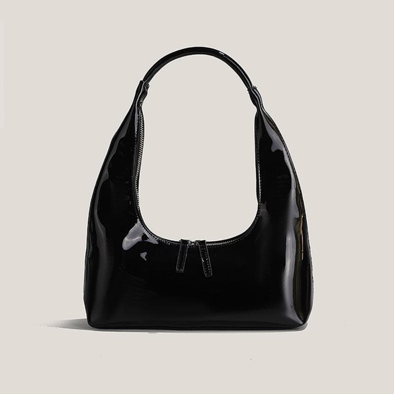 Leather Dumpling Bag Ins Niche Design Shoulder Handbag Autumn and Winter Retro Underarm Bag Female black