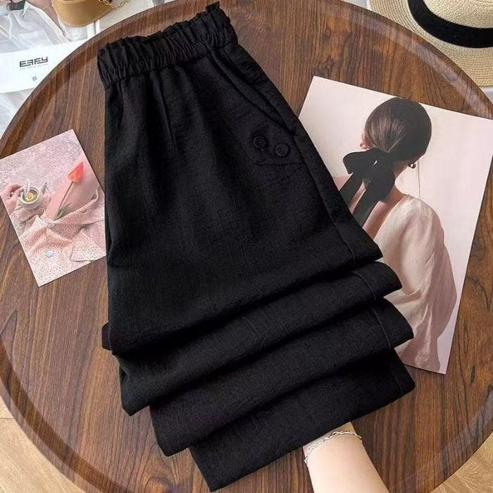 Ice Silk Harem Pants for Women In Summer New High-waisted Bloomers Loose Flesh-covering Versatile Casual Typants 4XL