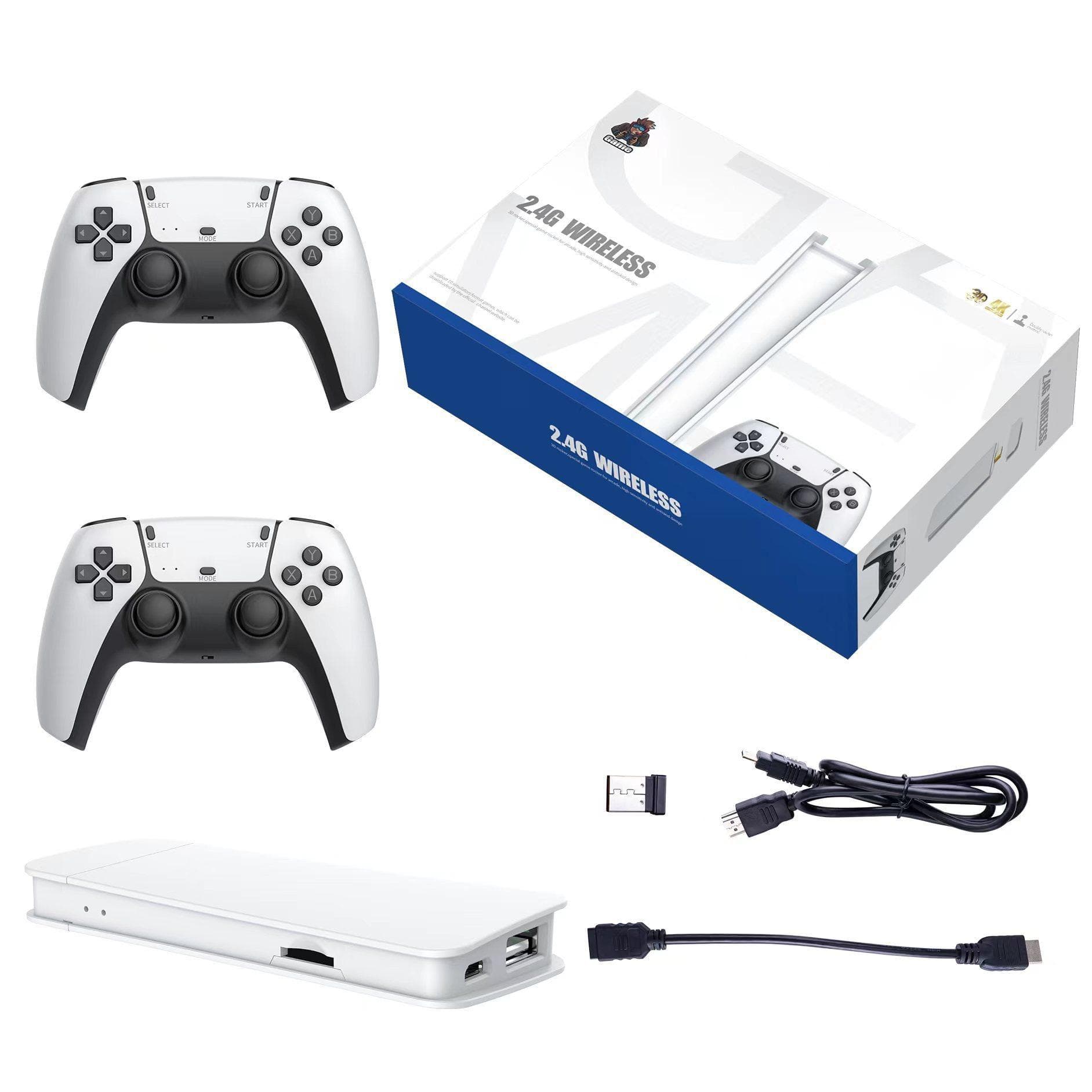 Wireless Gaming Console, Retro Game Stick, 4K HD Plug-and-Play TV Video Gaming Stick, 10 Emulators, 64G