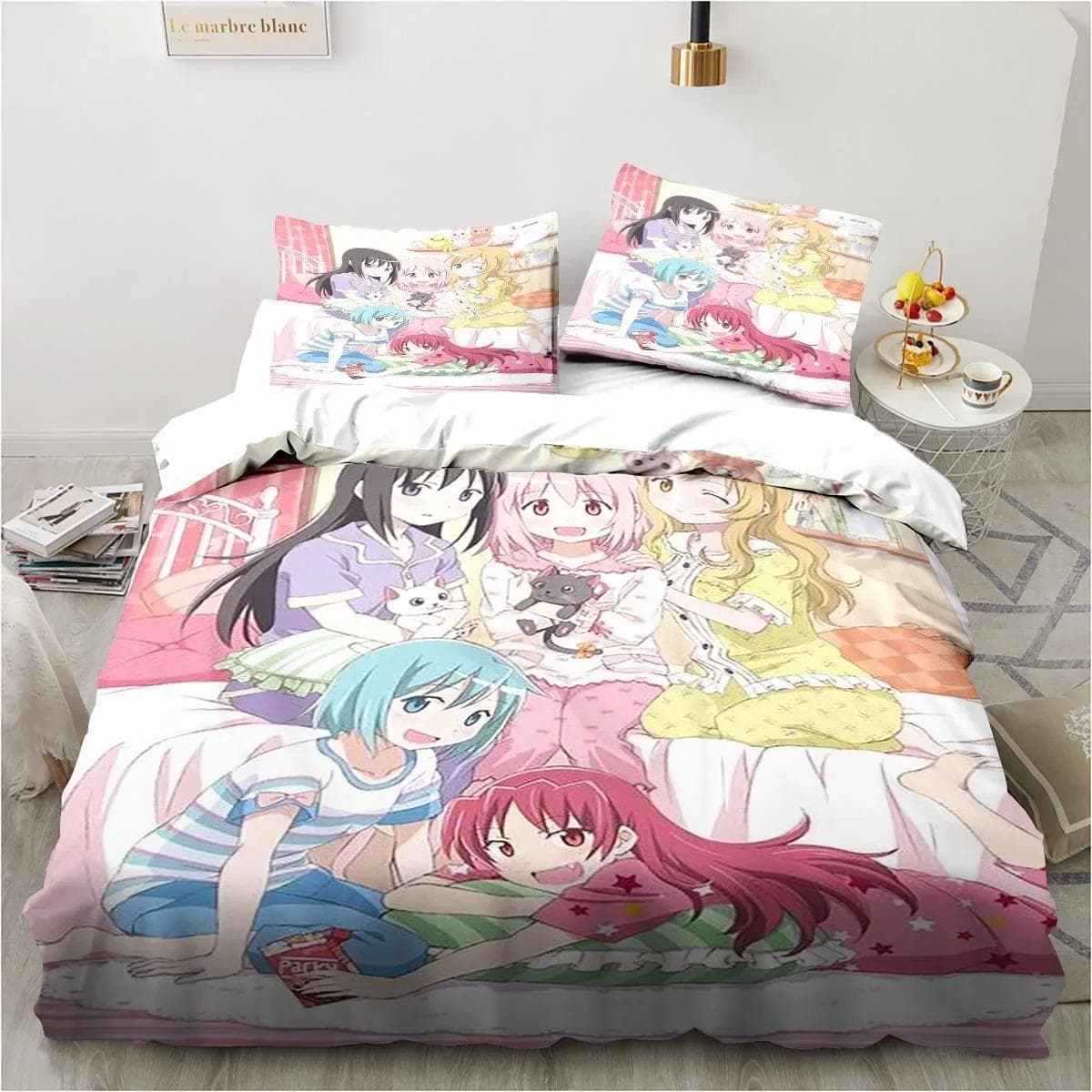 Puella Magi Madoka Magica Bedding Set Boys Girls Twin Queen Size Duvet Cover Pillowcase Bed Kid Adult Fashion Home Textileextile 70x133cm 2pcs