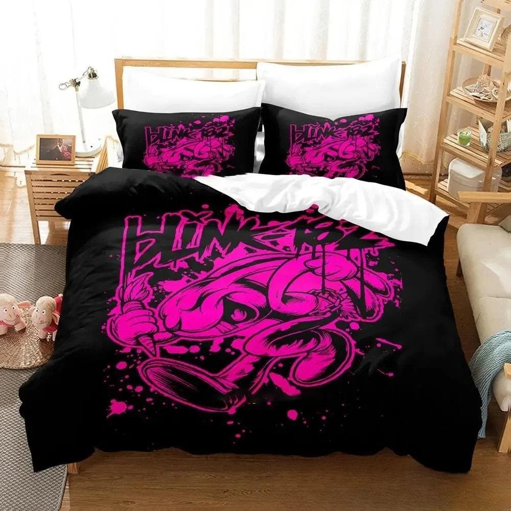 3D Printed Music Band B-Blink-182 Bedding Set Boys Girls Twin Queen King Size Duvet Cover Pillowcase Bed boys Adult Home Textile 70x133cm 2pcs