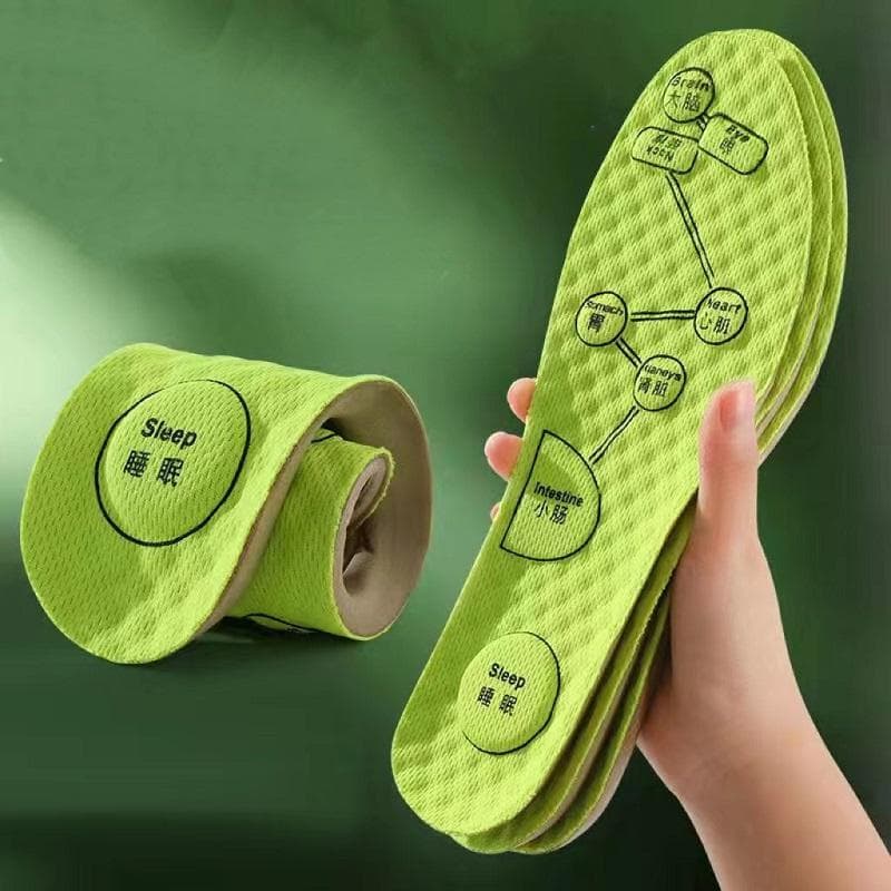 Support Massage Insoles For Shoes Soft Mesh Deodorant Running Insoles For Feet Man Women Orthopedic Insoles 43-44 green