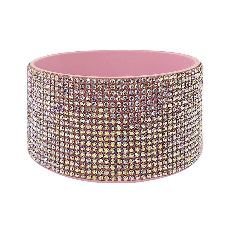 Rhinestone protective cover Diamond anti-slip cup lid Bottom cover Silicone bottle cap Cup accessories Silicone cup cover coaster pink