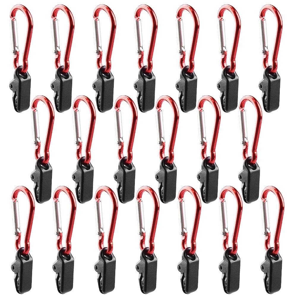 Tarp Awning Clamp Clips Tent Snaps Hangers Camping Tent Tighten Lock Grip Clamp with 20 pcs