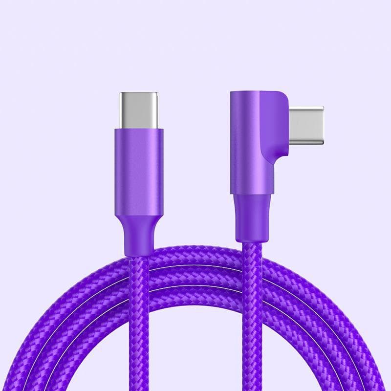 90° Type-C Fast Charging Game Cable for Samsung & Huawei 3m purple
