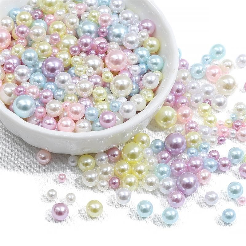 200Pcs No Hole 3-8mm Colorful ABS Round Imitation Pearl Beads for DIY Jewelry Craft Making Home Decoration Art Faux Pearls for Vase Fillers 14 3-8mm 150-200pcs