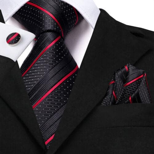 Mens Tie Classic Silk Necktie Pocket Square Cufflinks Set Paisley Floral Wedding N-3475