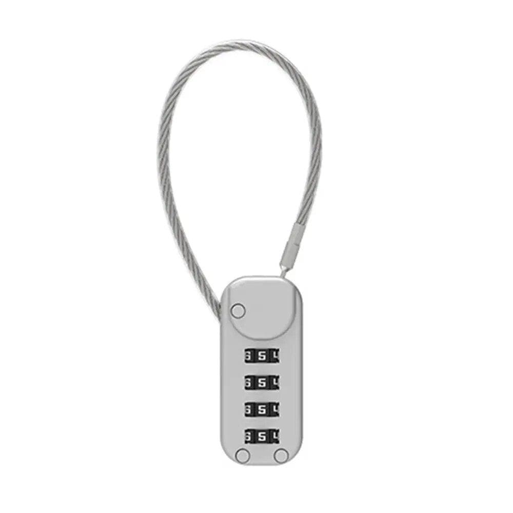 Security Coded Lock 4 Digit Password Combination Lock Anti-theft Zinc Alloy Travel Luggage Backpack Wire Rope Padlock Hardware grey