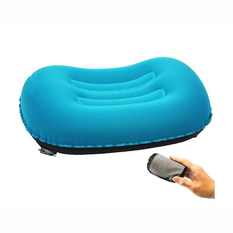 Ultralight Inflatable Camping Travel Pillow-Compressible, Compact, Comfortable, Ergonomic Inflating Pillows for Neck & Lumbar Support Camping Hiking blue