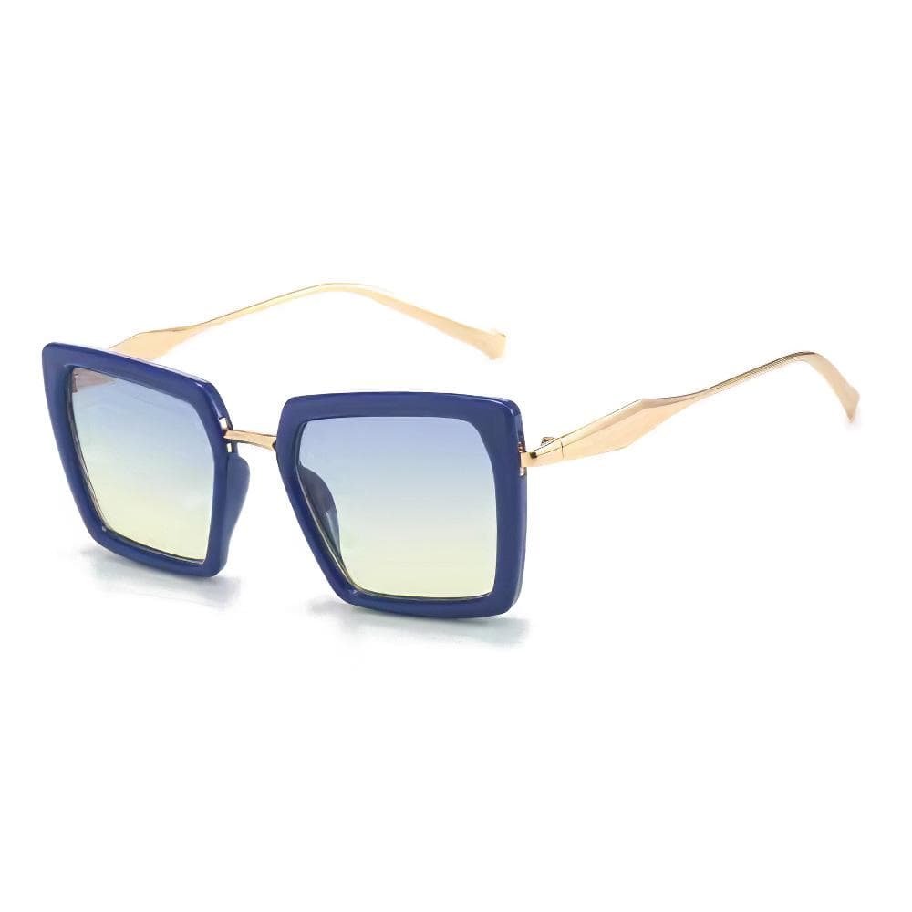 Vintage Square Sunglasses for Women Green Golden Fashionable High-end Feel Deep Green Lenses Stylish Retro Glasses