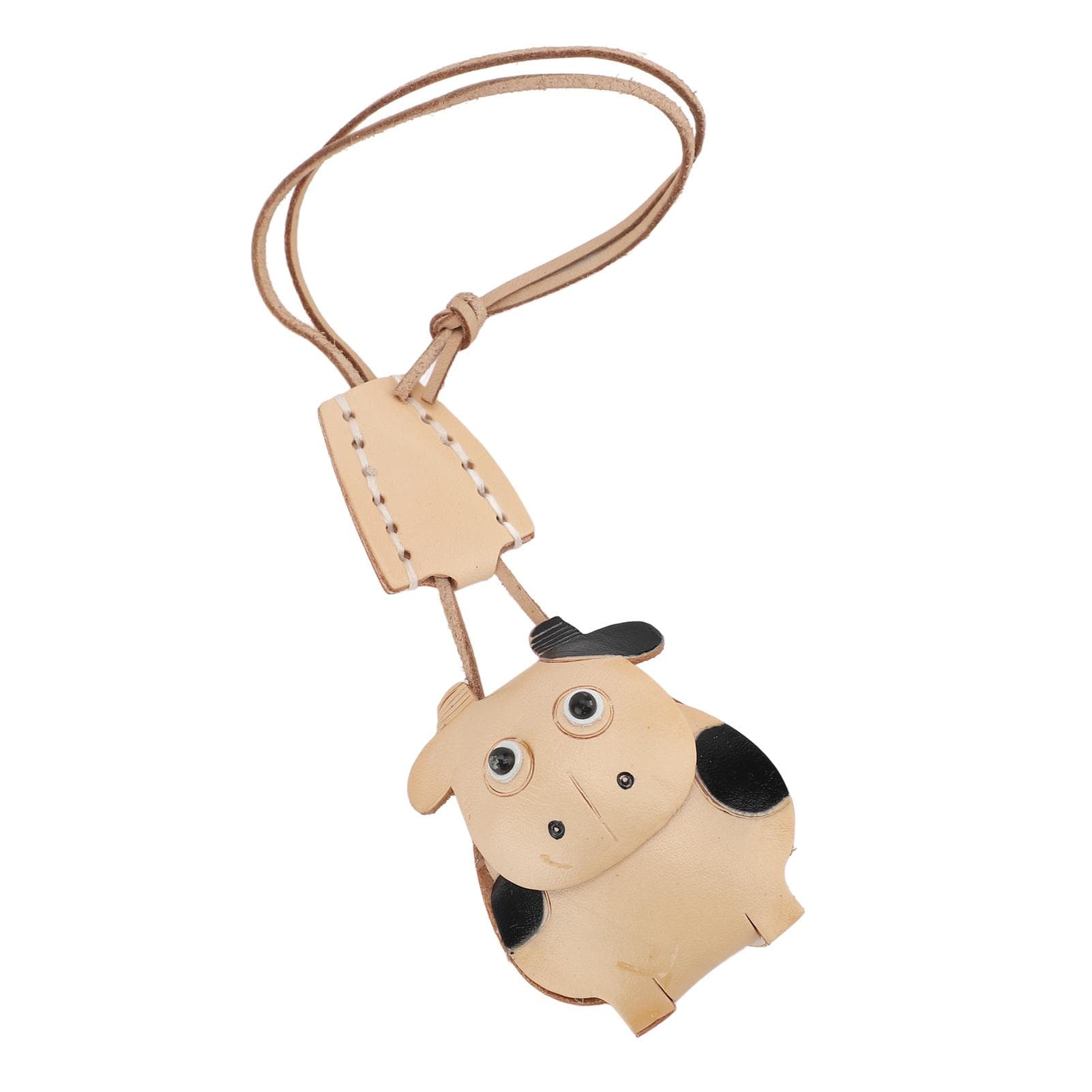 Animal Leather Keychain Lifelike Soft Touch Multifuncitonal Animal Leather Pendant for Handbag Cattle Pattern