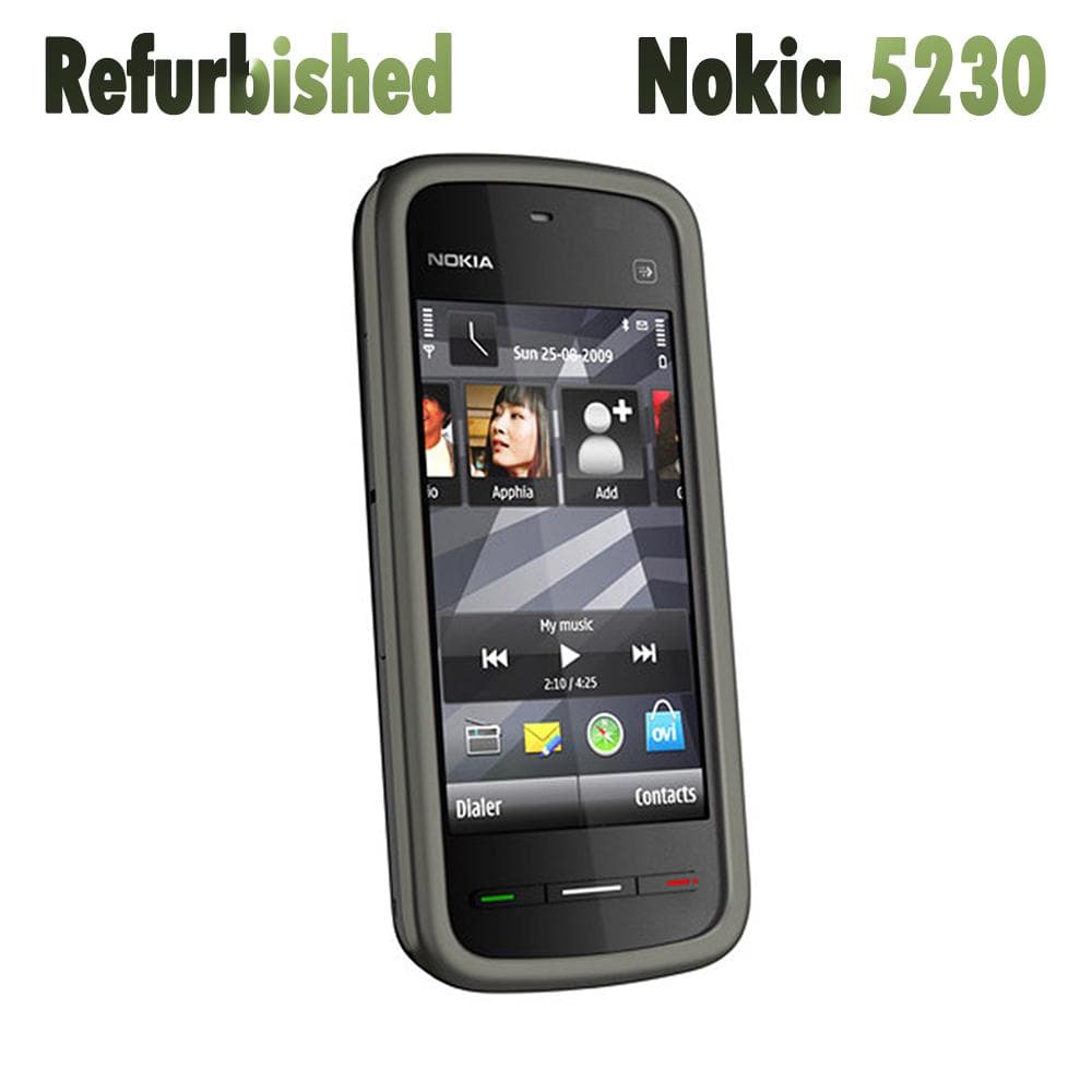 Refurbished Nokia Unlocked Original Nokia 5230 3G Mobile Phone With 1 SIM 1 Battery 1 Charger black
