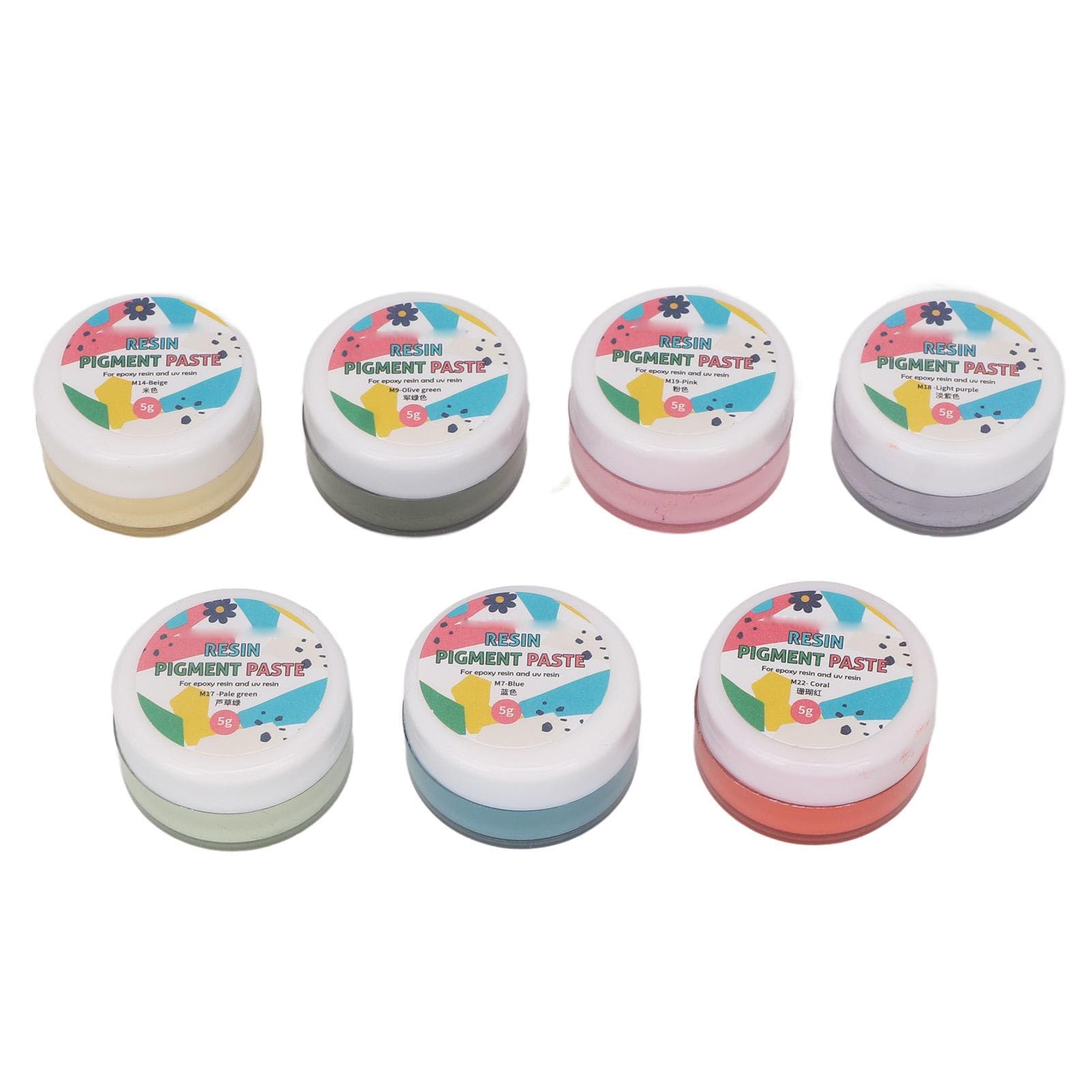 7 Pcs Resin Pigment Paste 7 Colors High Concentration DIY Hand Made Oil Based Color Pigment for