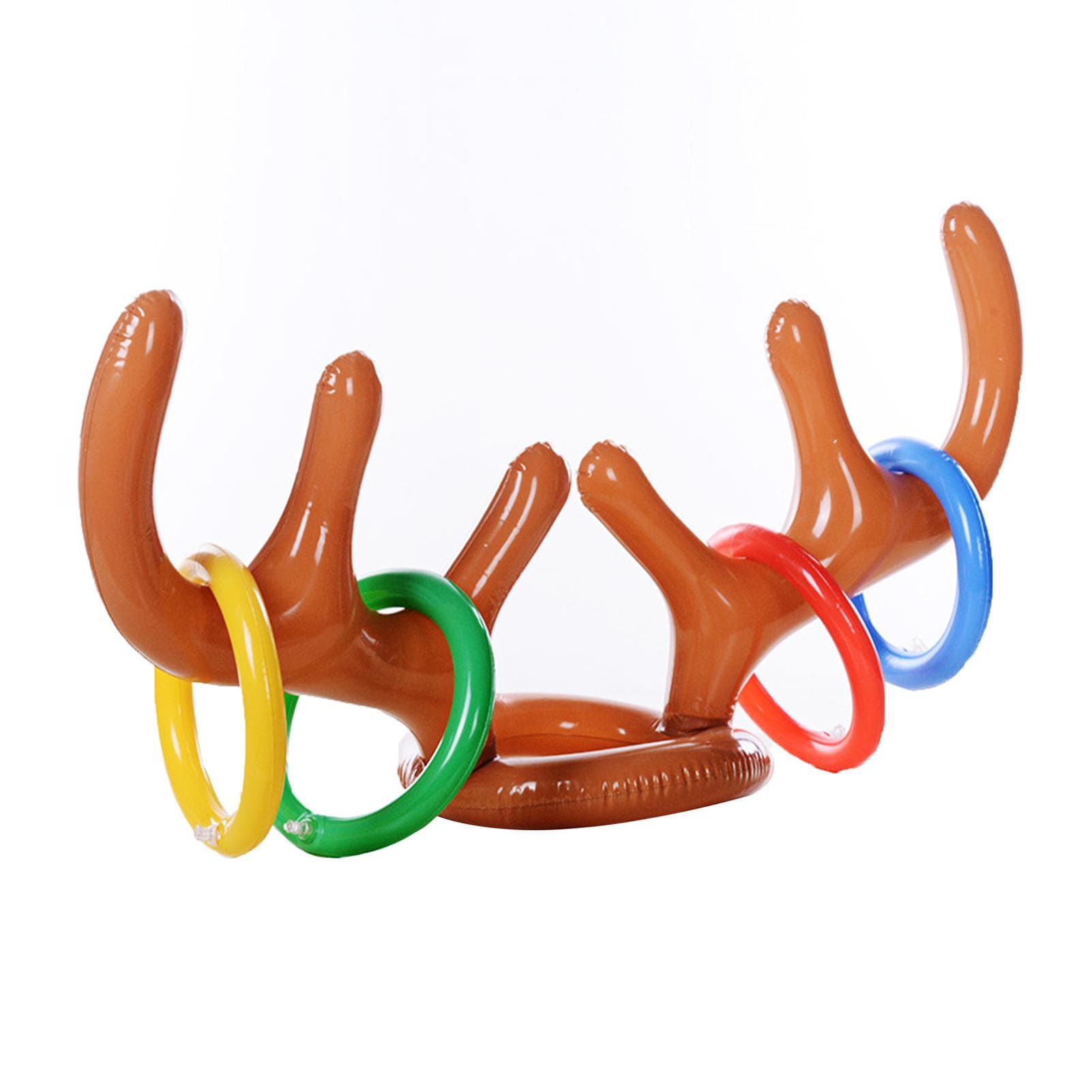 Inflatable Reindeer Antler Ring Toss Game Interactive Christmas Party Games for Adults Kids multicolour
