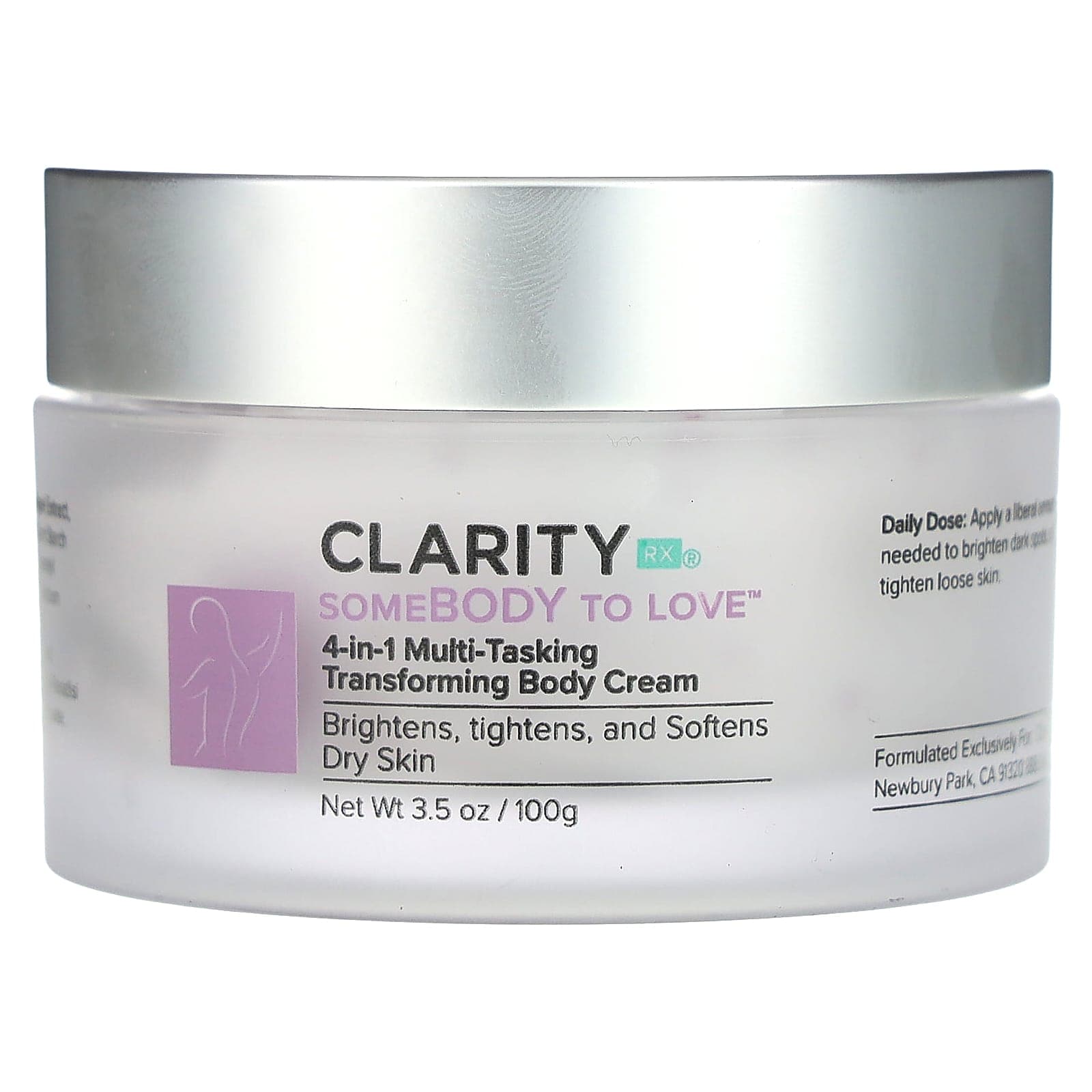 ClarityRx, Somebody to Love, 4-in-1 Multitasking Transforming Body Cream, 100g (3.5oz)