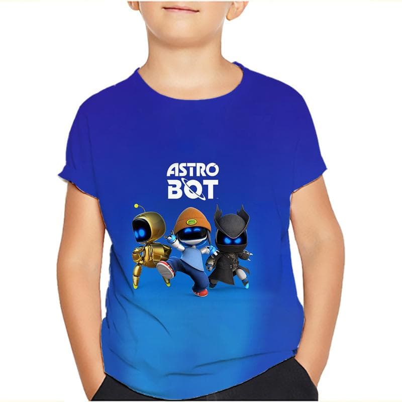 Game Astro Bot 3D Printed Kids T Shirt Children Clothing Harajuku Cartoon Tees Casual Fun Top Clothing Girls Boys Tshirt 2024 130 grey