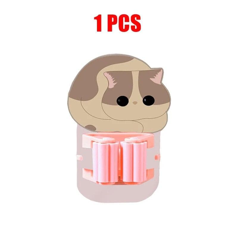 Self Adhesive Wall Mounted Mop Holder Brush Broom Organizer Rack Multi-purpse Hanger Hook Bathroom Mop Storage