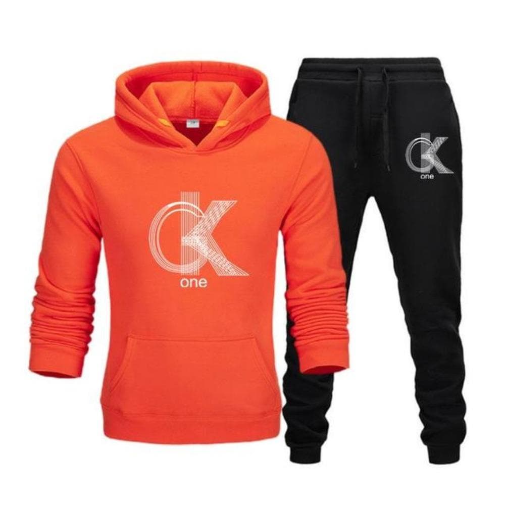 Men's Fashion Printed Hoodie+Pants Set, Casual Sportswear+Sportswear Set XXXL