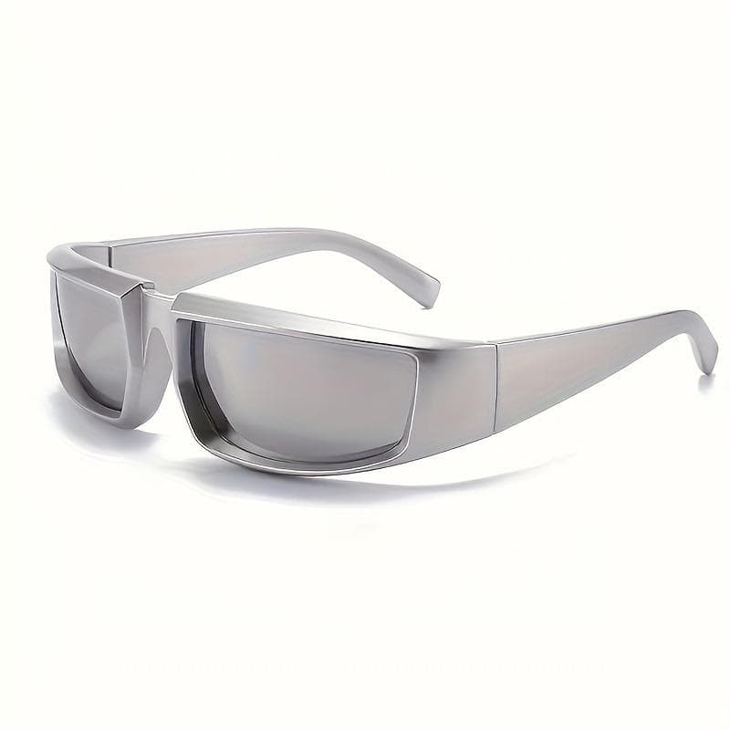 Y2K Retro Wraparound Mirrored Glasses Fashion Sunglasses for Women Men Trendy UV Protection
